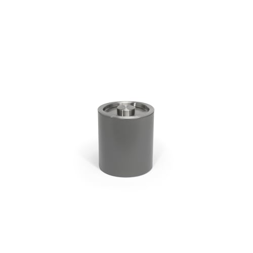 London Ice Bucket 2 Quart Round, Smoke with Brushed Stainless Lid